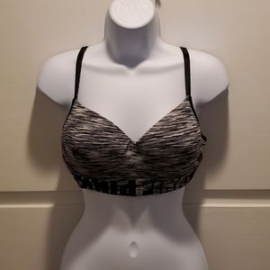 PINK Cool & Comfy Black/White Bra Large